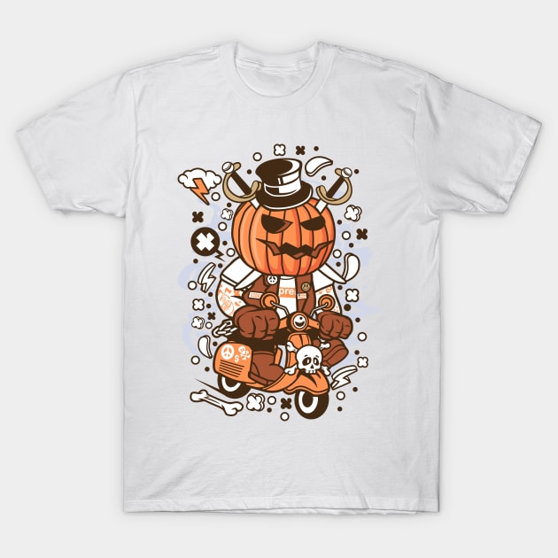 Pumpkin Scooter T-Shirt by p308nx